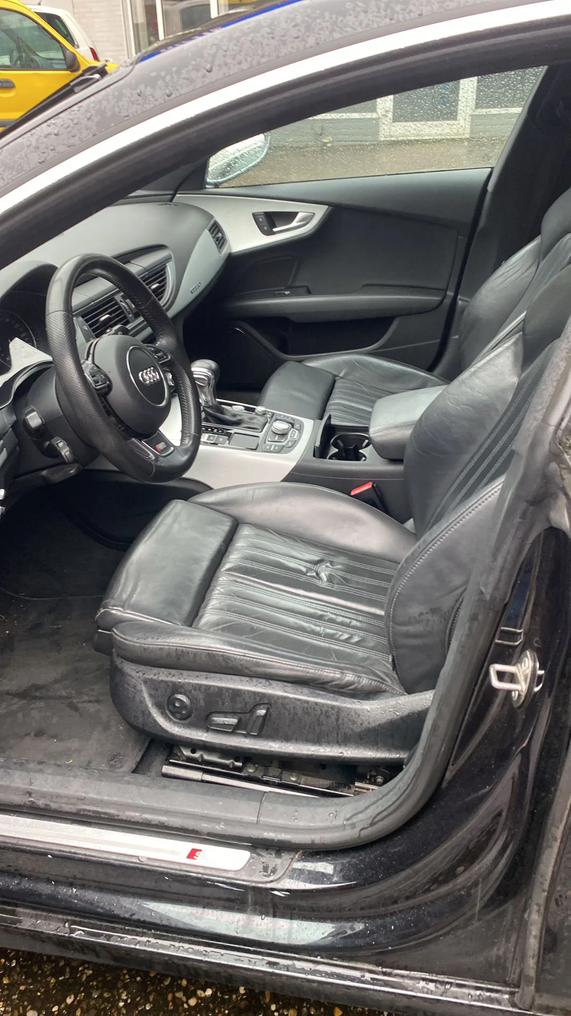 Audi A7 interieur met zwart leren bekleding